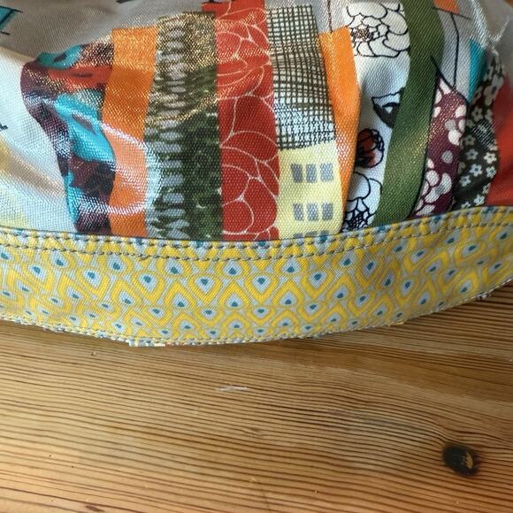 FOSSIL Key-Per Tote Gray Coated Canvas Shoulder Bag Purse City Birds GUC - Picture 3 of 16